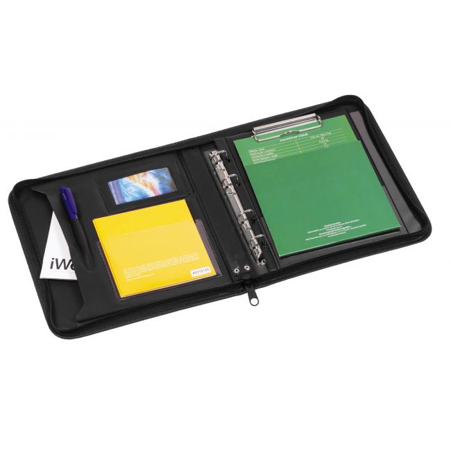 [KP560200] Konferenčná mapa A5 s čiernym podkladom z imitácie kože KARTON PP Milano