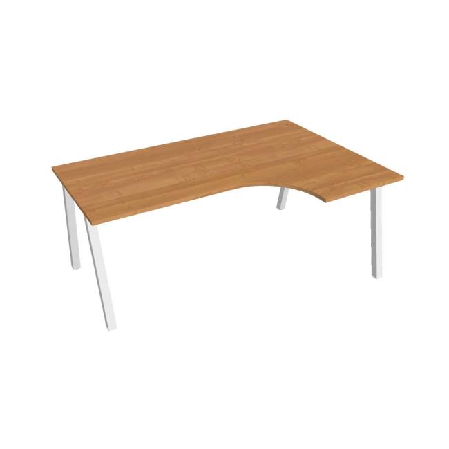 Work desk UNI A, ergo, left, 180x75.5x120 cm, alder/white