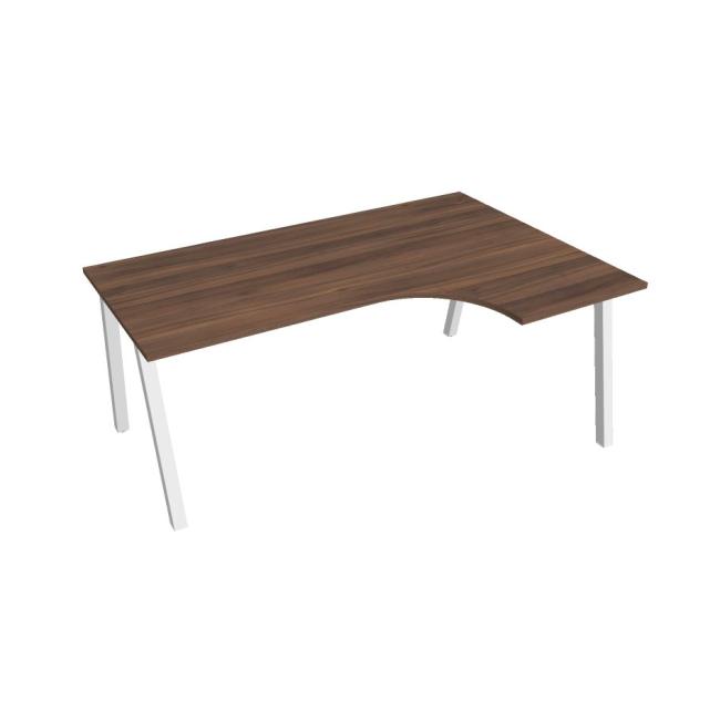 Work desk UNI A, ergo, left, 180x75.5x120 cm, walnut/white