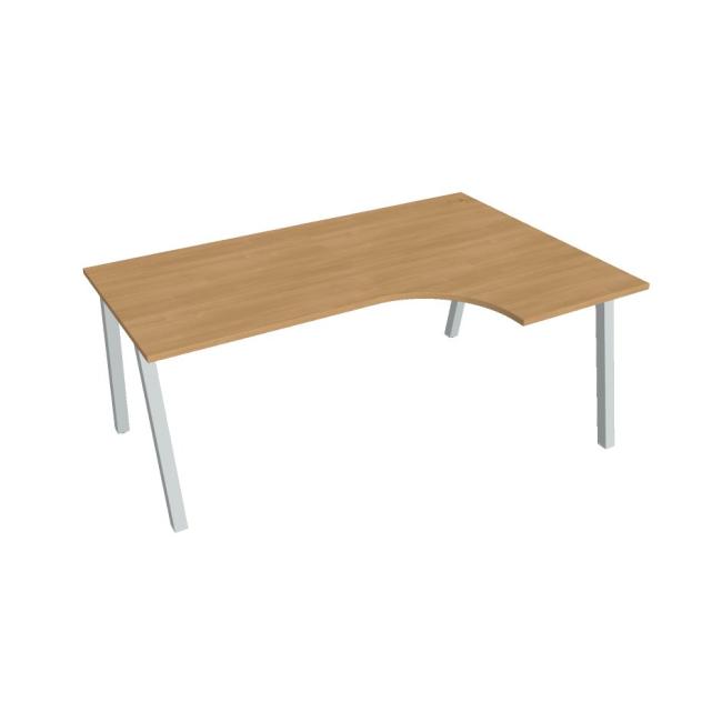 Desk UNI A, ergo, left, 180x75.5x120 cm, oak/grey