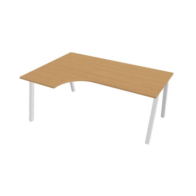 Work desk UNI A, ergo, right, 180x75.5x120 cm, beech/white