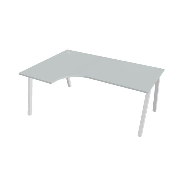 Work desk UNI A, ergo, right, 180x75.5x120 cm, grey/white
