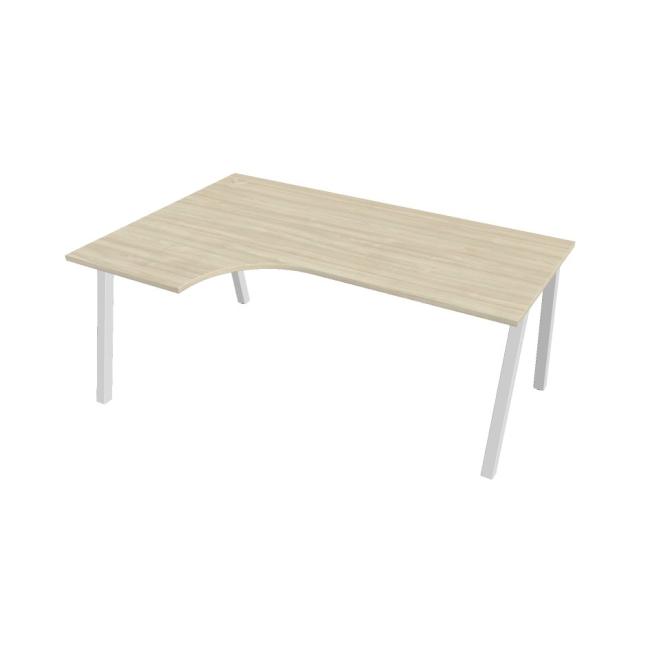 Work table UNI A, ergo, right, 180x75.5x120 cm, agate/white