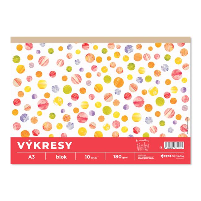 [OP531809] Výkresy 180g, A3, 10ks v bloku, farba biela