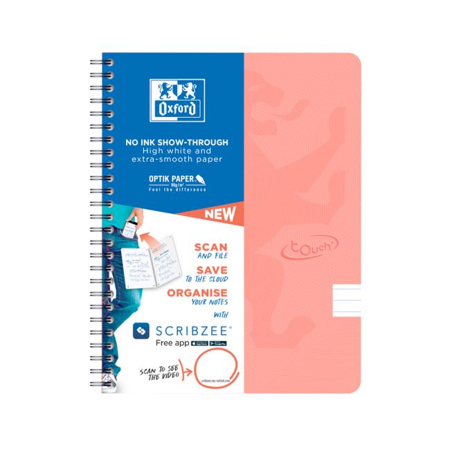 Pad Oxford Nordic Touch salmon, A5+, 70 sheets, lined