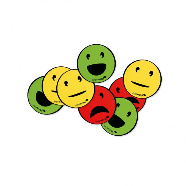 Emoticon magnets with a diameter of 50 mm, mix of 6 pcs
