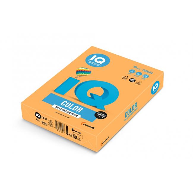 Color paper IQ color neon orange NEOOR, A4, 80g