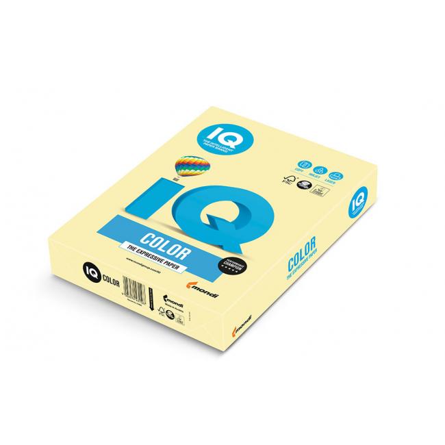 Colored paper IQ color yellow pastel YE23, A4, 160g