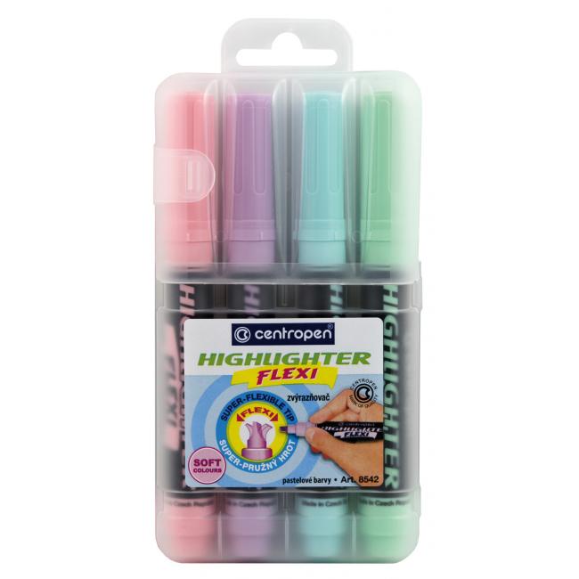 Highlighter set Centropen 8542 Flexi Soft 4f