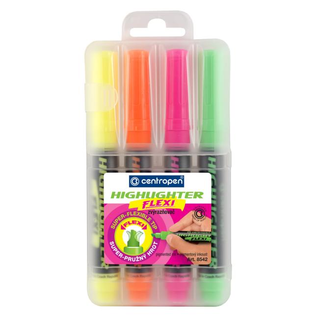 Set of highlighters Centropen 8542 Flexi 4f