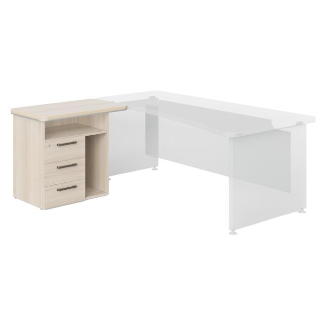 [LZ000700] Prístavný kontajner L 3 zásuvky Lenza Wels, PC nika, 90x76,2x55cm, svetlý agát