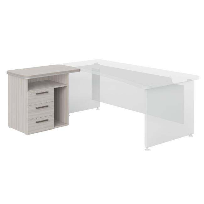 [LZ000701] Port container L 3 drawers Lenza Wels, PC niche, 90x76.2x55cm, driftwood