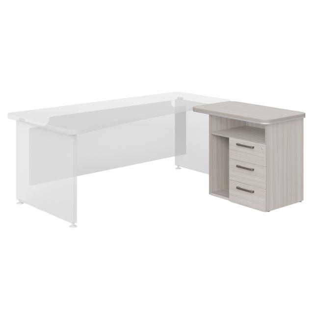 [LZ000721] Port container P 3 drawers Lenza Wels, PC niche, 90x76.2x55cm, driftwood