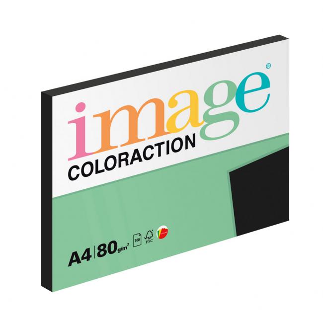 Image Coloraction farebný papier, A4, 80g, čierny, 100 listov