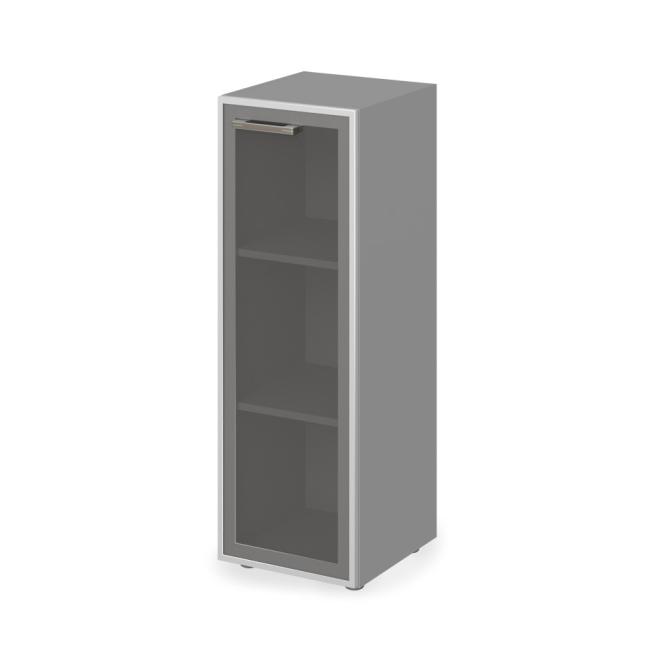 Lenza Wels shelf cabinet, glass, hinges on the right, 39.9x119.5x42.5cm, 2 shelves, driftwood