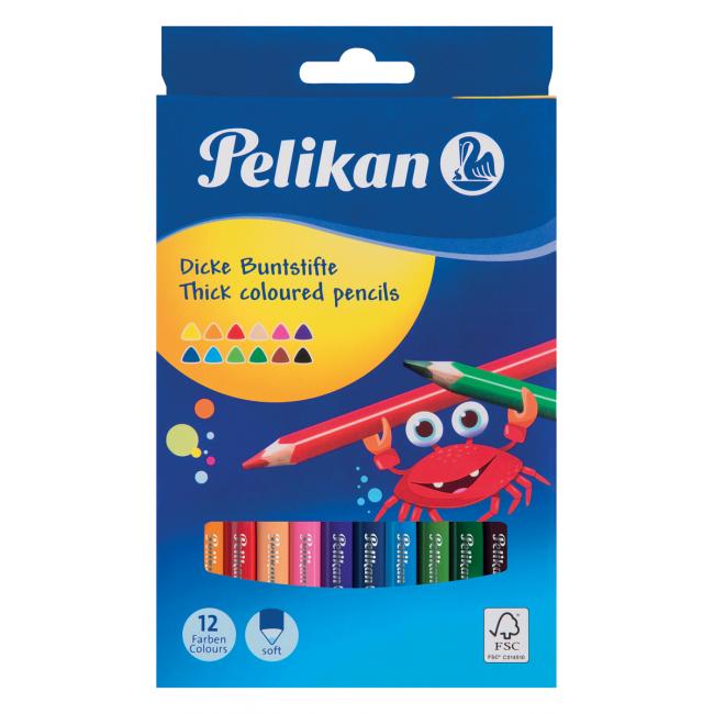 Pelikan colored pencils triangular thick 12 pcs