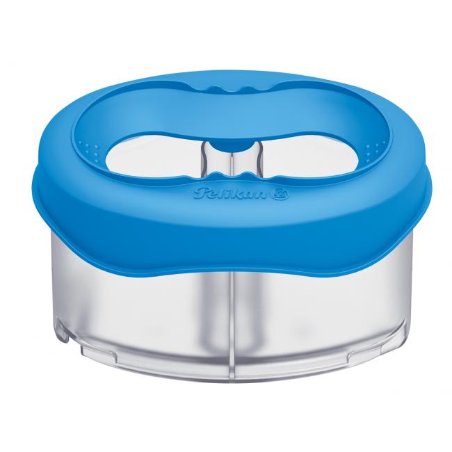 [PE800310] Plastový pohár Pelikan s držiakom na kefku, modrý