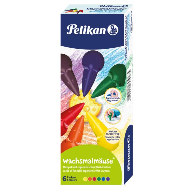 [PE804073] Wax crayons Pelikan Mouse 6 pcs in a box