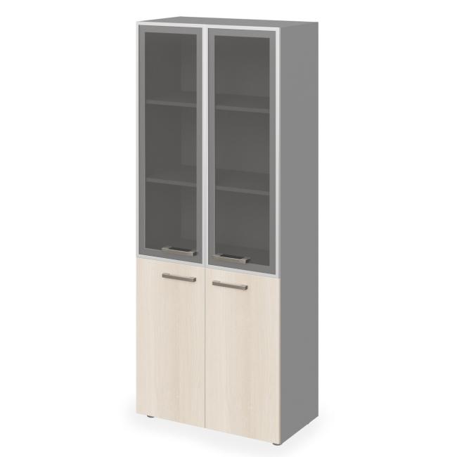 Lenza Wels tall combined cabinet, 79.8x196.5x42.5cm, agate light/grey