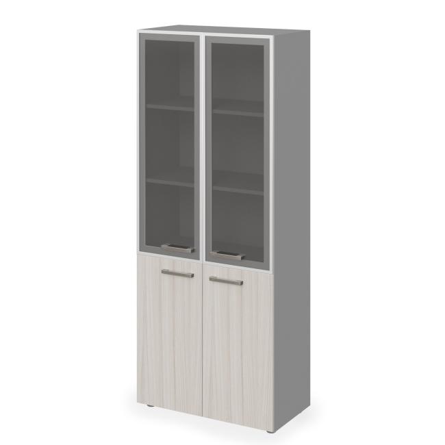 Lenza Wels tall combined cabinet, 79.8x196.5x42.5cm, driftwood/grey