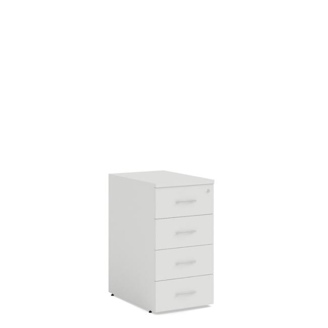 Harbor container BASIC, 4-drawer with lock, 41x76x60cm, white