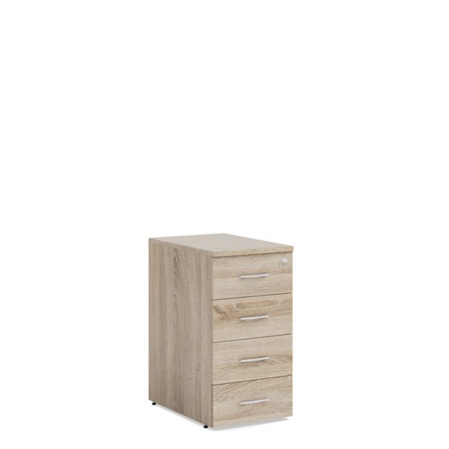 Harbor container BASIC, 4-drawer with lock, 41x76x60cm, Sonoma oak