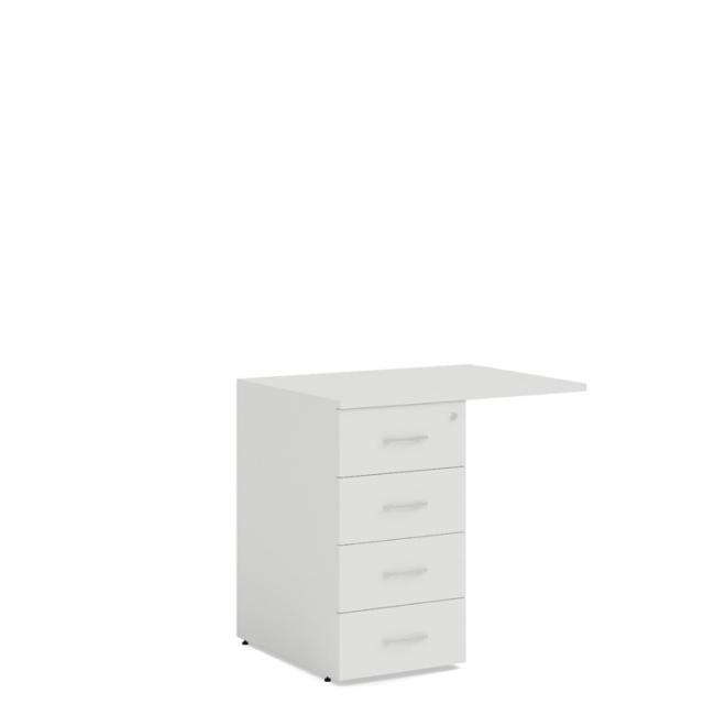 Harbor container BASIC, 4-drawer with lock, 80x76x60cm, white