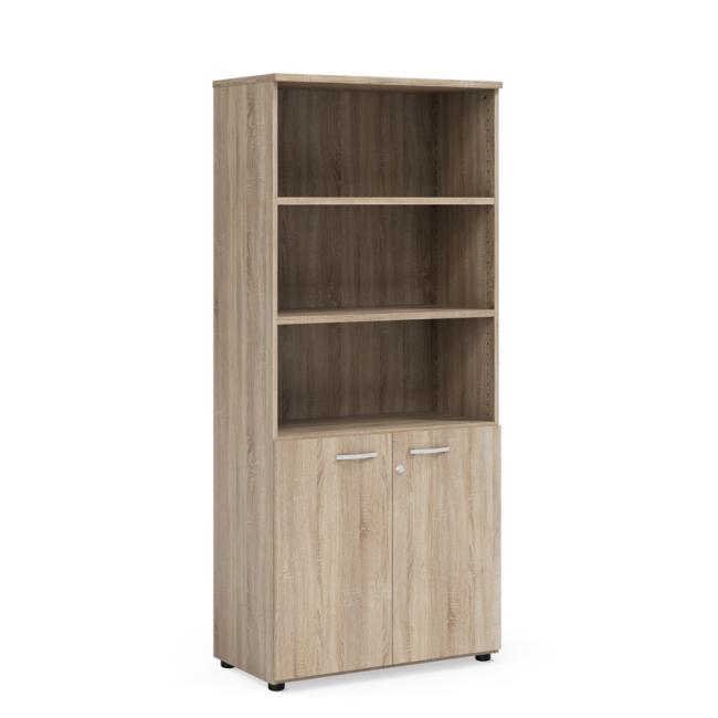 BASIC bookcase, combined, with lock, 80x40x182.1cm, Sonoma oak