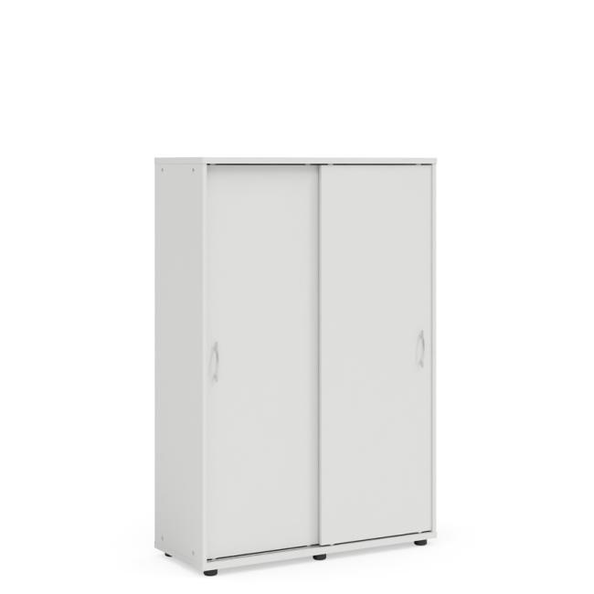BASIC bookcase, sliding door without lock, 100x40x147.9cm, white
