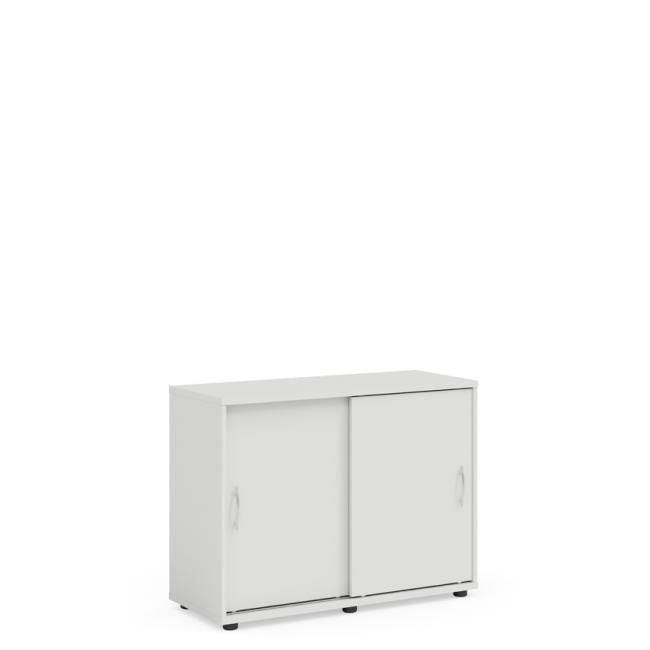 BASIC bookcase, sliding door without lock, 100x40x75.3cm, white