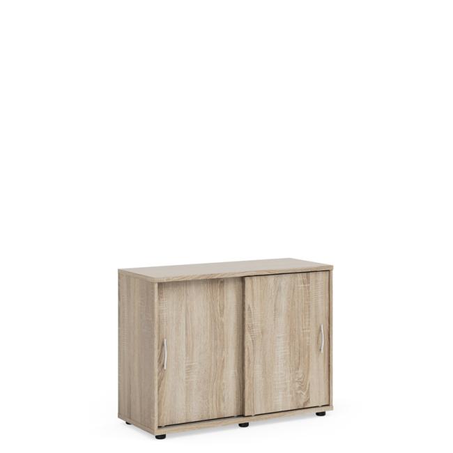 [LZ002904] Policová skriňa BASIC, posuvné dvere bez zámku, 100x40x75,3cm, dub Sonoma