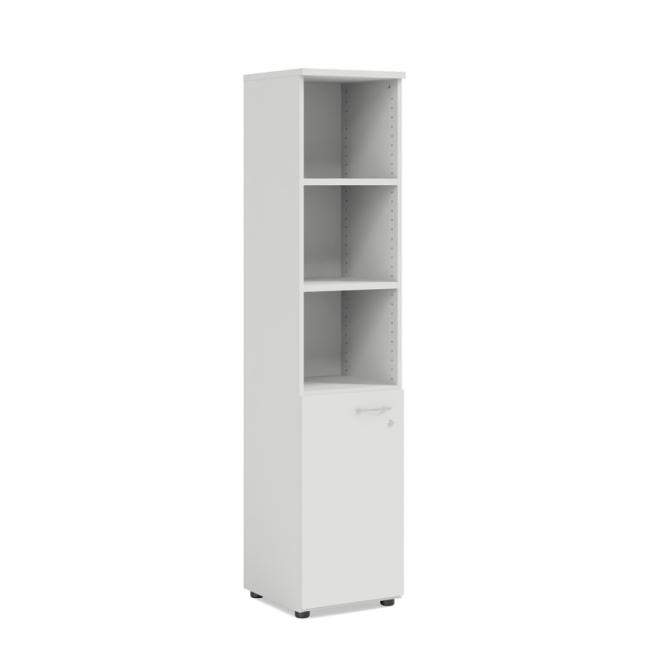 [LZ003033] BASIC bookcase, combined, left door with lock, 40x40x182.1cm, white