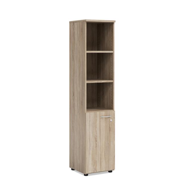 BASIC bookcase, combined, right door with lock, 40x40x182.1cm, Sonoma oak