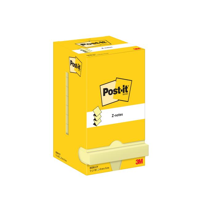 Self-adhesive Z-pad Post-it 76x76 yellow 12x100 sheets