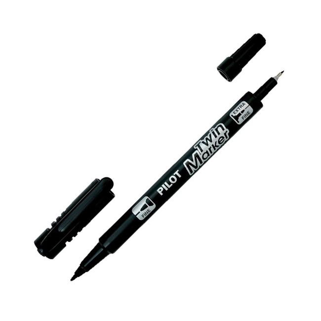 Marker double-sided PILOT Twin Marker BeGreen 0.5 + 0.3 mm black