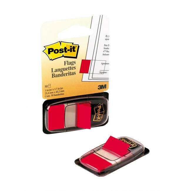 [MM068010] Post-it Index bookmarks wide 25.4x43.2 red