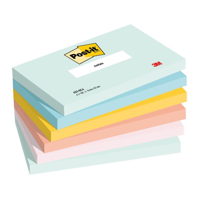 Self-adhesive Post-it note BEACHSIDE, size 76x127 mm, 6x100 sheets