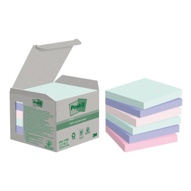 [MM259123] Self-adhesive note Post-it Super Sticky NATURE, pastel colors, size 76x76 mm, 6 notes of 100 leaves
