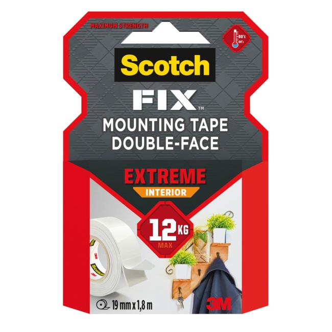 Super strong Scotch mounting tape for the interior, 19 mm x 1.8 m