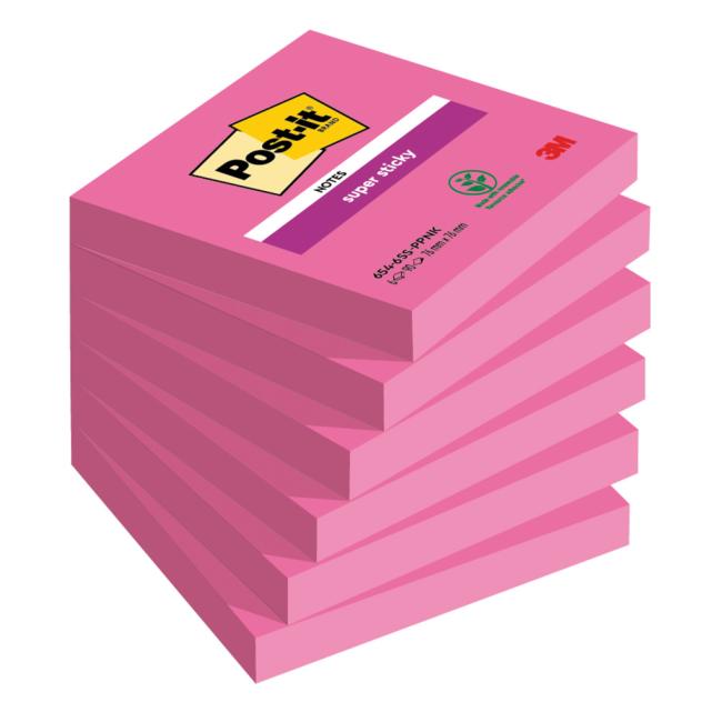 [MM654070] Self-adhesive note Post-it Super Sticky pink 76x76mm