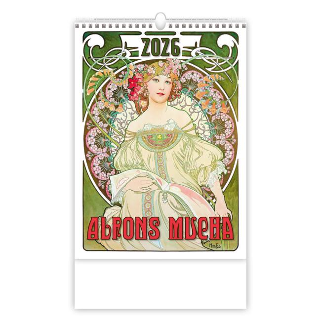[N177] Wall calendar Alfons Mucha 24 x 33 cm 2026