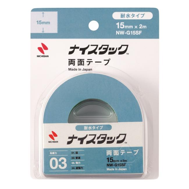 Adhesive tape double-sided NICHIBAN 15mm x 2m waterproof polyethylene