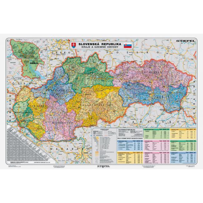 Map of Slovakia - Regions and territorial districts