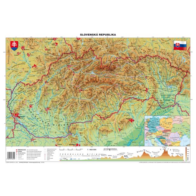 Map of Slovakia-geographic B1 format