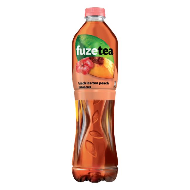 Black ice tea FUZETEA Peach and hibiscus 6 x 1.5 ℓ