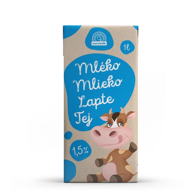 Trvalé mlieko Euromilk polotučné 1,5% 1 ℓ