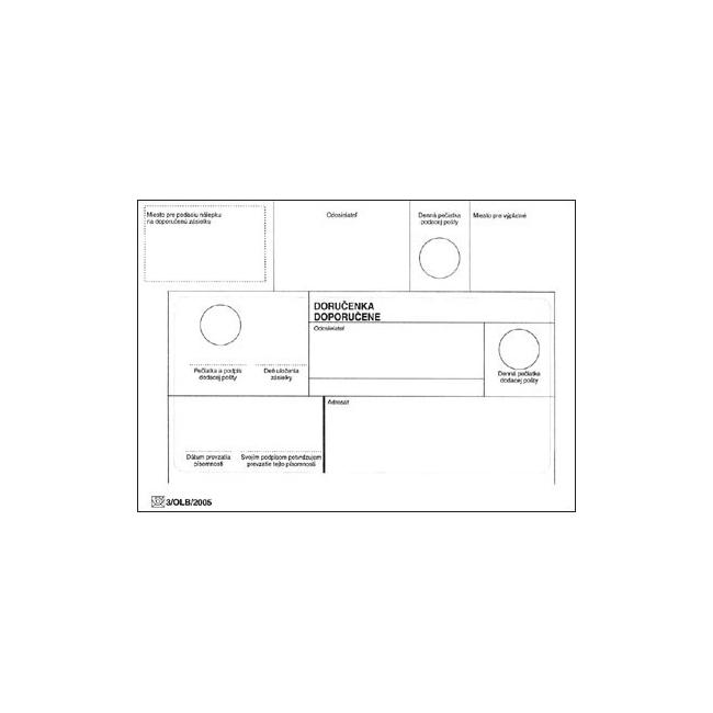 [OB304043] Poštová obálka B6 s navlhčeným dodacím listom