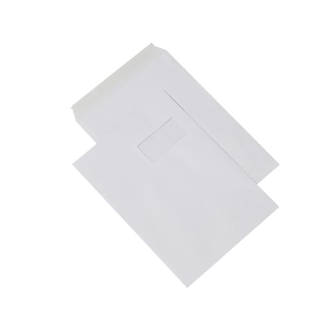 Postal envelopes C4 with tape, window, 500 pcs
