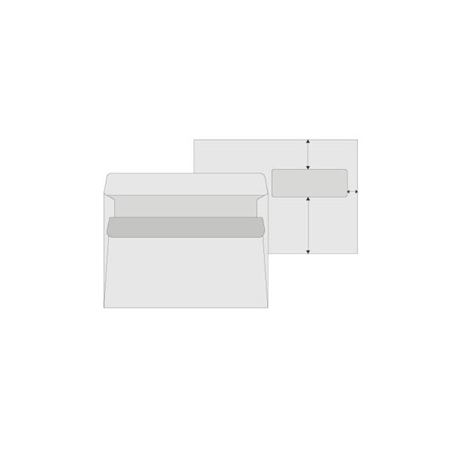 Postal envelopes C5 with tape, window on the right 45 x 90 mm, 1000 pcs.
