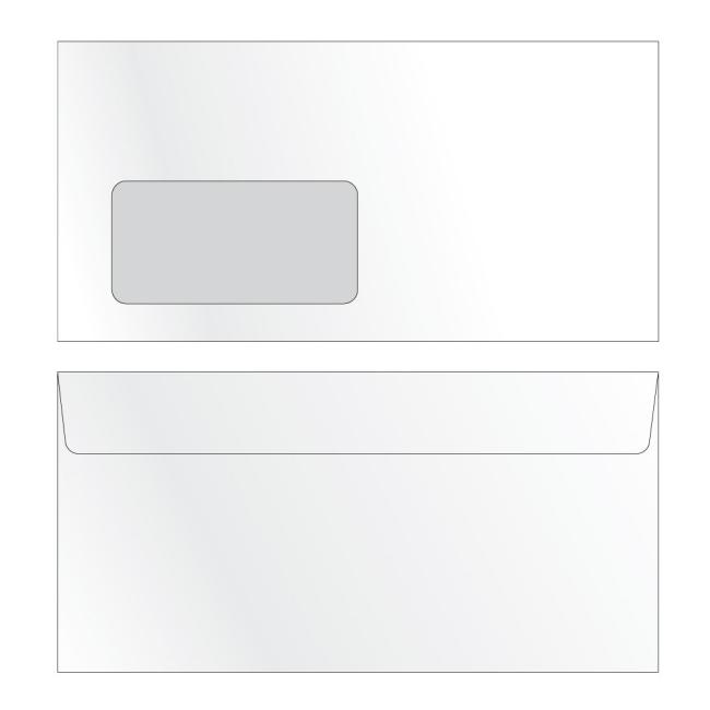 Postal envelopes DL with tape, window on the left, print 1000 pcs